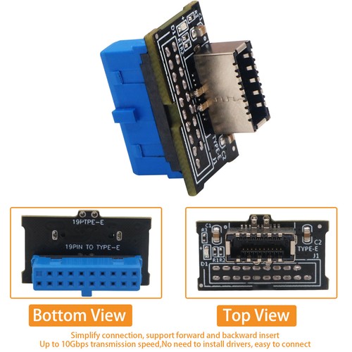 Board Adapter Keya 20Pin Typee Zu 19Pin Usb 3 0 Stecker Verlängerung Front Neu - Zdjęcie 17 z 23
