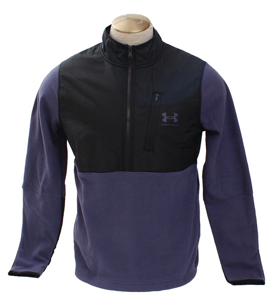 Under Armour Men's M  Purple Black 1/2 Zip Fleece Pullover Coldgear Infrared