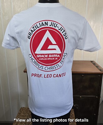 Gracie Barra Sz M Jiu Jitsu Carlos Gracie Jr White Tee Corpus Christie TX