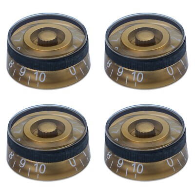 4Pcs Acrylic Bass Guitar Knobs Gold Anti Slip Design Volume Tone Control Knobs