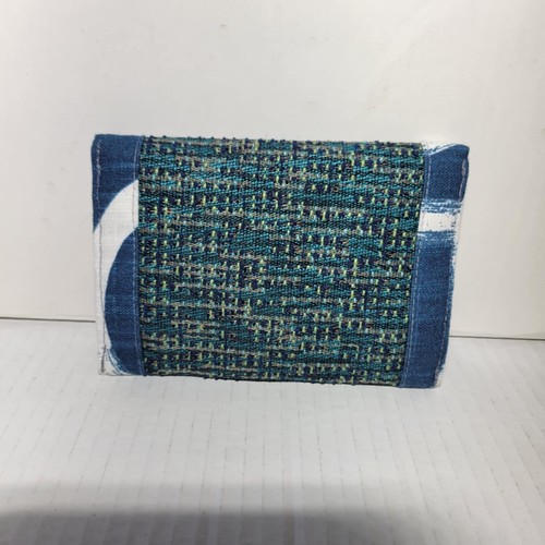 PEACE OF THREAD Handmade One-Of-A-Kind Blue Green Woven Wallet Hook & Loop - Picture 5 of 9