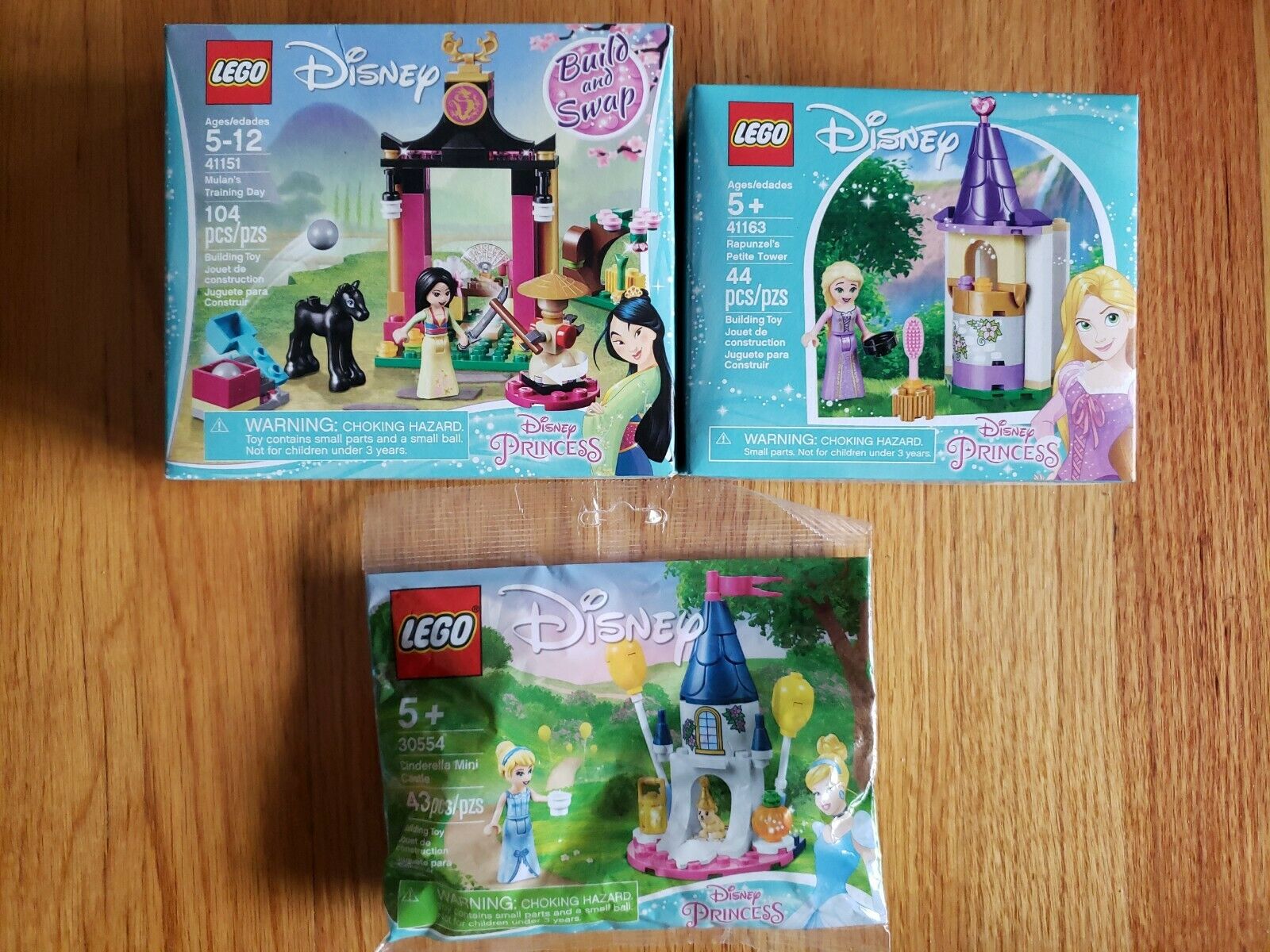 Lego Princess 41163 Rapunzel Petite Tower 41151 Mulan Training 30554 Cinderella