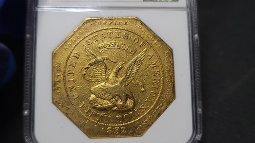 1852 $50 Humbert U.S. Assay Office Fifty Dollar Gold, "887" NGC AU 55 - Picture 4 of 9