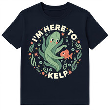 Playful Ocean Kelp With Fish Cartoon Humor Unisex T-Shirt