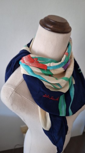 Woo Jin Silk Scarf Korean Designer Floral Neck Ladies Women's Vintage Colourful - Bild 6 von 19