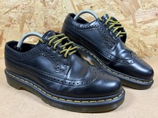 Dr. Doc Martens 3989 Brogue Men’s Smooth Black Leather Yellow Stitch/Laces  UK 8