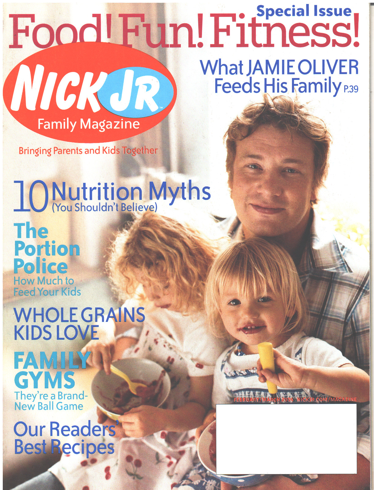 NICK JR FAMILY Magazine February March 2006 Jamie Oliver Yoga Party Family Gyms