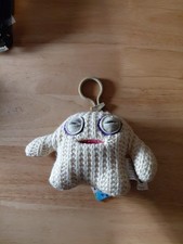 Fuggler Funny Ugly Monster Keychain -  Plush Keyring - Mr Needles - Tan - New
