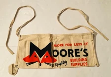 VTG Moore’s Quality Building Supplies Hardware Store Carpenter’s Bag Advertising