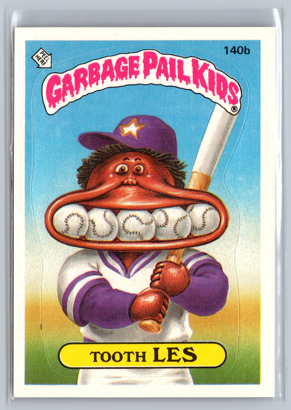 1986 Series 4 GPK Garbage Pail Kids Sticker OS4 Tooth LES #140b – Sticker – NM