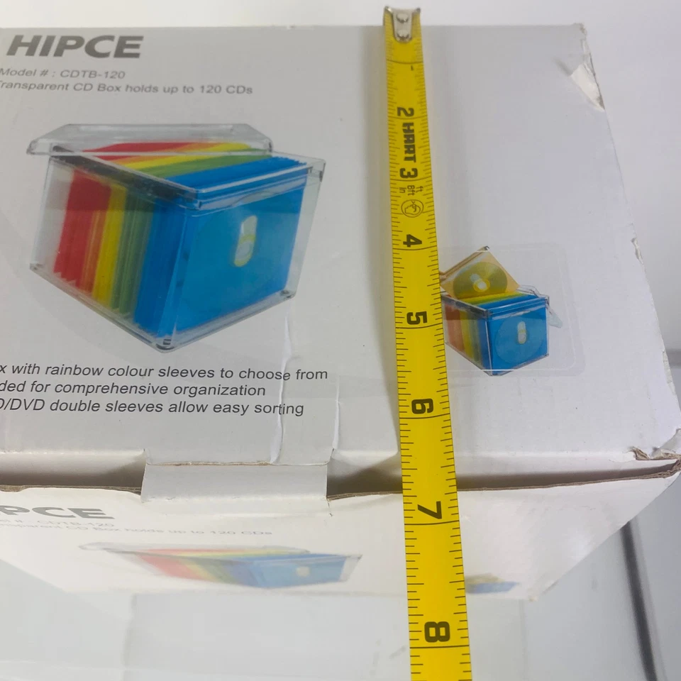 HIPCE Model # CDTB-120 Transparent CD Box Holds Up To 120 CDs 60 Rainbow Sleeves - Image 3 of 4