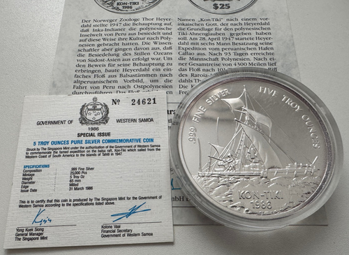 08-08 Westsamoa, 25 Dollar 1986, Pick 62, Erh.: PP