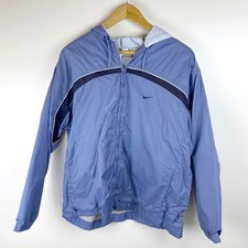 Nike Vintage Windbreaker Jacket Periwinkle Blue Full Zip Hooded Large 12-14