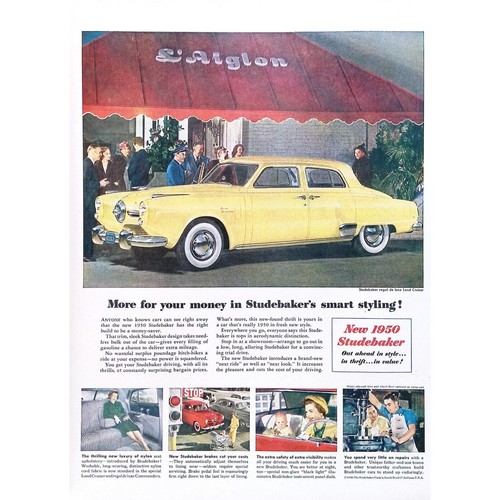 1950 Studebaker Car Print Ad Regal Deluxe More for Your Money 10"X14"
