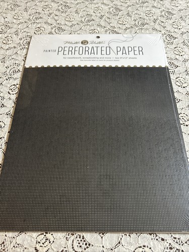 New Mill Hill 14 Count Midnight Black Painted Perforated Paper Two 9x12 Sheets