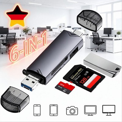 6-IN-1 Kartenleser Speicherkartenleser Micro SD Card Reader USB 3.0 OTG Adapter