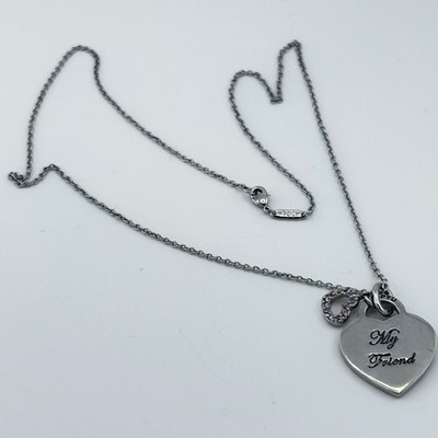 Sentimental Fashion Pendant  Friend  on front and back side with Heart Pendant