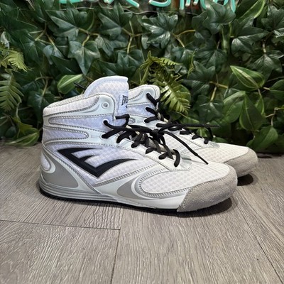 Everlast High-Top Boxing Shoes White Mesh Size US 7.5