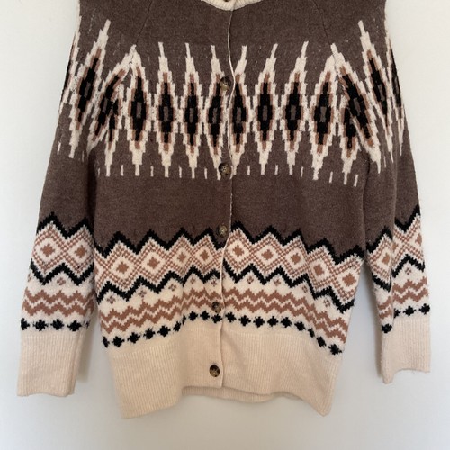 J Crew Fair Isle Strickjacke Damen Größe L Pullover Merino Alpaka Wollmischung - Bild 3 von 9