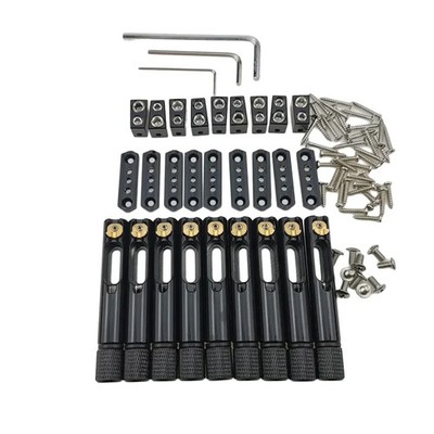 Headless Bass Bridge - Brass Scalloped Construction, Single Fixing, Black Finish