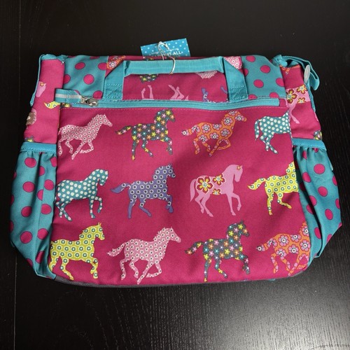 NWT GARNET HILL KIDS Girls Pink/Multicolor Horse/Pony Print Messenger Bag School - Picture 3 of 4