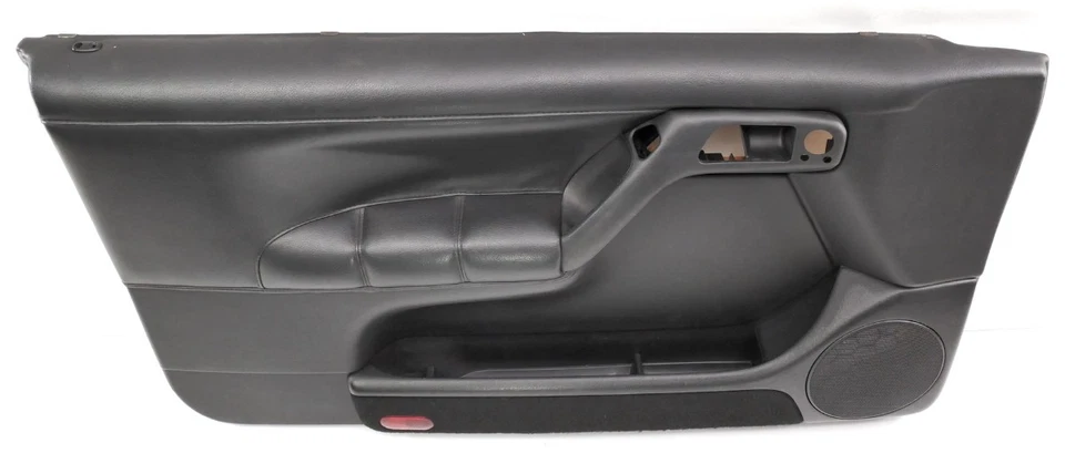 LH Driver Front Interior Door Panel 95-99 VW Cabrio MK3 Black Leather - Genuine - Image 2 of 4