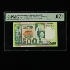 1974 Madagascar Banque Centrale 500 Francs Pick#64a PMG 67 EPQ Superb Gem UNC