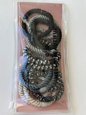 L. Erickson Grab Go Pony 12 Hair Ties w/ Oval Bead Cobblestone New Free Ship