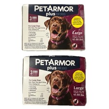 2 Pk PetArmor Plus Flea  Tick Large Dogs 45-88 lbs 3 Mth Topical/Box 6 Total 