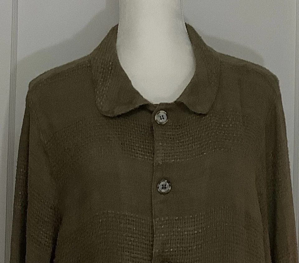 Chaqueta De Colección CP Shades Sausalito Lagenlook Para Mujer Talla LM Verde Larga Slv Botón Foto 3 de 4