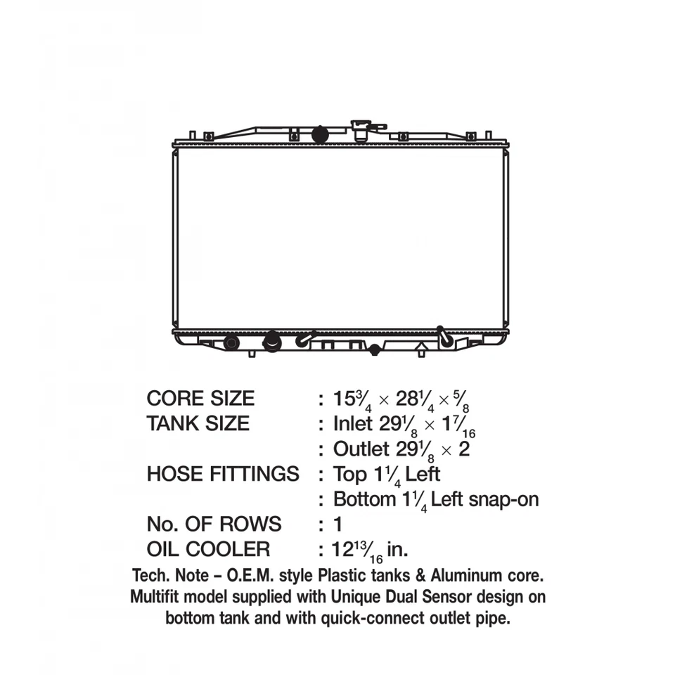 CSF For Acura TSX 2004 05 06 07 2008 Radiator Plastic 2.4L - Image 2 of 4