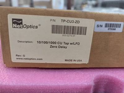 NET OPTICS TP-CU3-ZD Rev H Zero Delay Network Tap ''NEW''