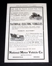 1904 OLD MAGAZINE PRINT AD, NATIONAL ELECTRIC VEHICLES, ELECTROBILES, RUNABOUTS!