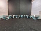 6 Vintage Libbey Glass Saturn Optic Aqua Ice Blue Ripple Sherbet Bowls EUC HTF — photo 2
