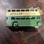 VINTAGE DINKY TOYS MECCANO LONDON BUS DUNLOP TIRE GREEN MADE IN ENGLAND