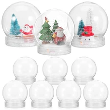 Cabilock 10pcs DIY Transparent Plastic Water Globe Christmas Ball, Snow Globe...