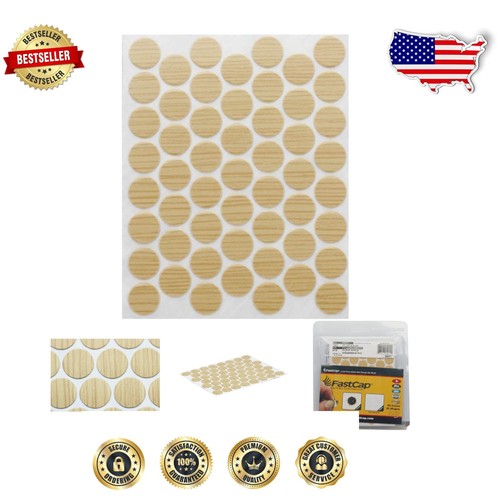 Self-Adhesive 9/16" Clear Maple Screw Cap Covers for Cabinets - 1060 Pieces