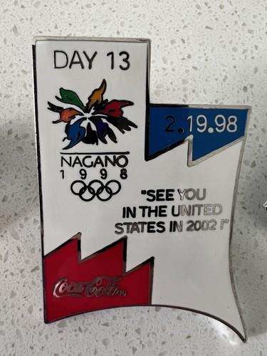 PIN OLÍMPICO NAGANO Lote de 3 Pines 1998 “Nos vemos en Estados Unidos en 2002” - Imagen 3 de 5