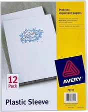 Avery Plastic Document Sleeves, Holds up to 20 Sheets, 12 Clear Sleeves (72311)