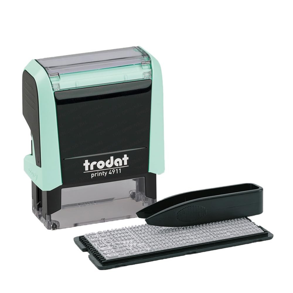 Trodat DIY Self-Inking Stamp - Printy 4911 Pastel Green - 3 lines, Black Print,