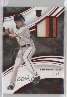 2016 Panini Immaculate Swatches Prime 12/49 Kelby Tomlinson #IS-KT Rookie RC s7f