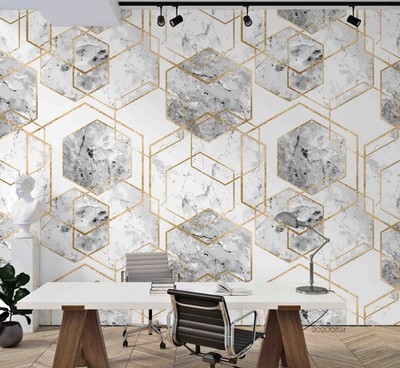 3D Geometric Marble Decorative Pattern Wall Murals Wallpaper Murals Wall Sticker