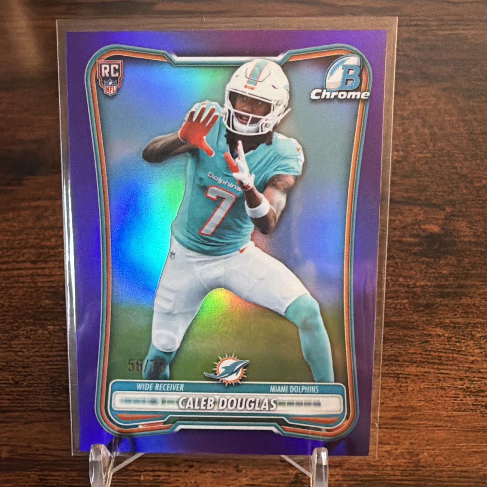 2026 Bowman Chrome CALEB DOUGLAS Purple /75 RC Dolphins