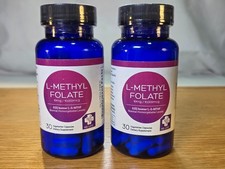 MD. Life L-Methyl Folate, 5-MTHF, 10 mg, 60 Capsules Lot of 2 Exp 7/2026