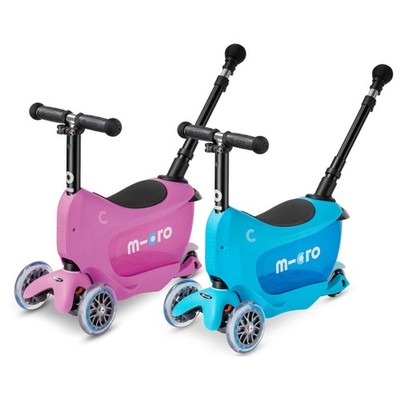 Micro Mini2go Deluxe Plus Kinderroller Mit Sitz Tretroller Balance 3in1 Scooter