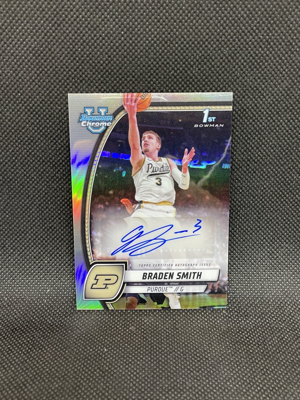 Braden Smith 2024 Bowman Chrome University U 1st Refractor Auto Purdue