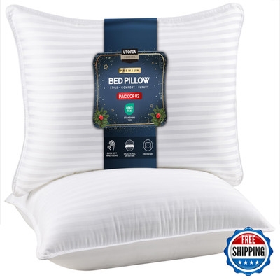 Utopia Bedding Bed Pillows For Sleeping Queen Size White Set Of 2 Cooling Hotel