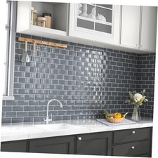 Peel and Stick Backsplash for Kitchen: Self Adhesive Wall Tiles 10 Dark Gray