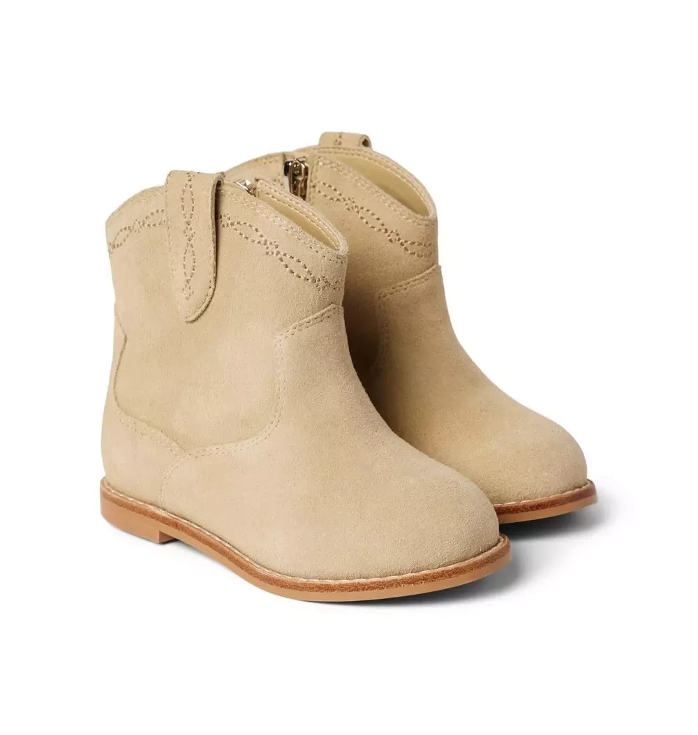 NWT - Janie & Jack Leather Western Bootie in Light Brown- Size 1K