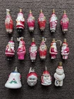 Vintage Christmas Santa Milk Glass Light Bulbs Lot of 16  ~ UNTESTED